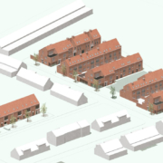 3D visualisatie vervangingsbouwproject MASTERPLAN NB2+3: Rode Kruislei, Lage Weg en Bruggelanden te Duffel